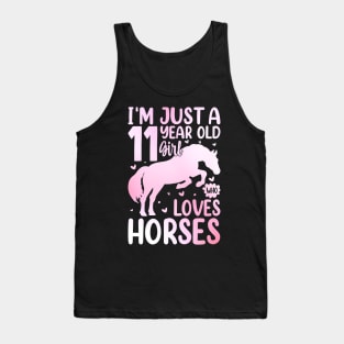 11th Birthday Horse Design for 11 Year Old Girls Tank Top